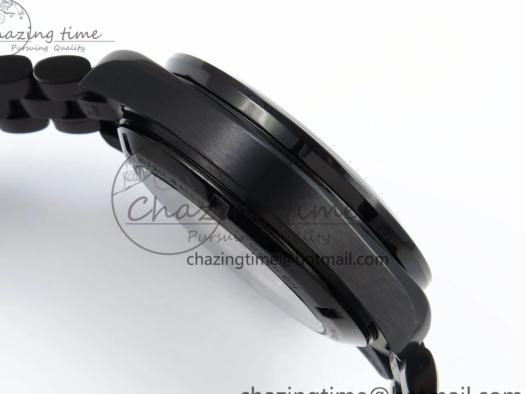 0307 Speedmaster Black Benom PVD Moon RMF Best Edition on PVD Bracelet Lemania HW WrinkleFree 7727